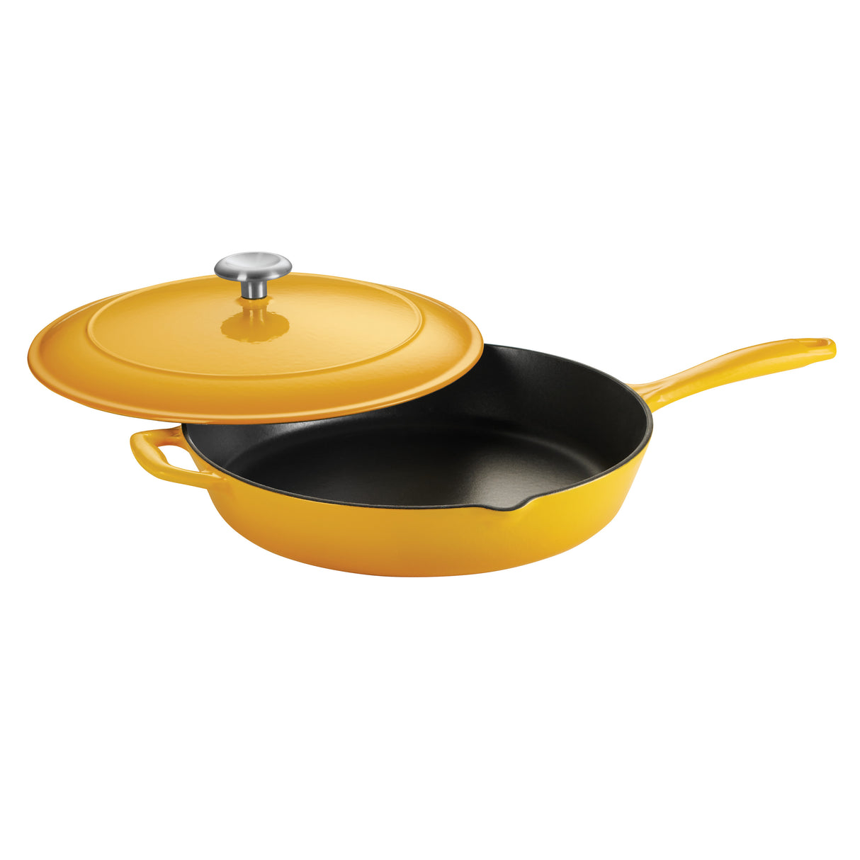 Bestow 12 Inch Enameled Cast-Iron Covered Skillet