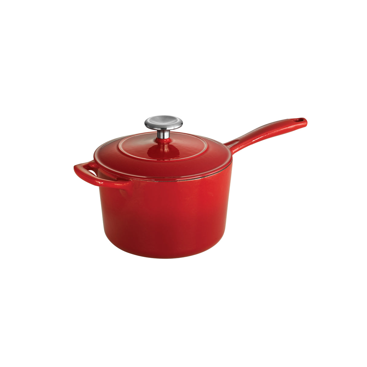 Bestow 2.5 Qt Enameled Cast-Iron Covered Sauce Pan - Gradated Red