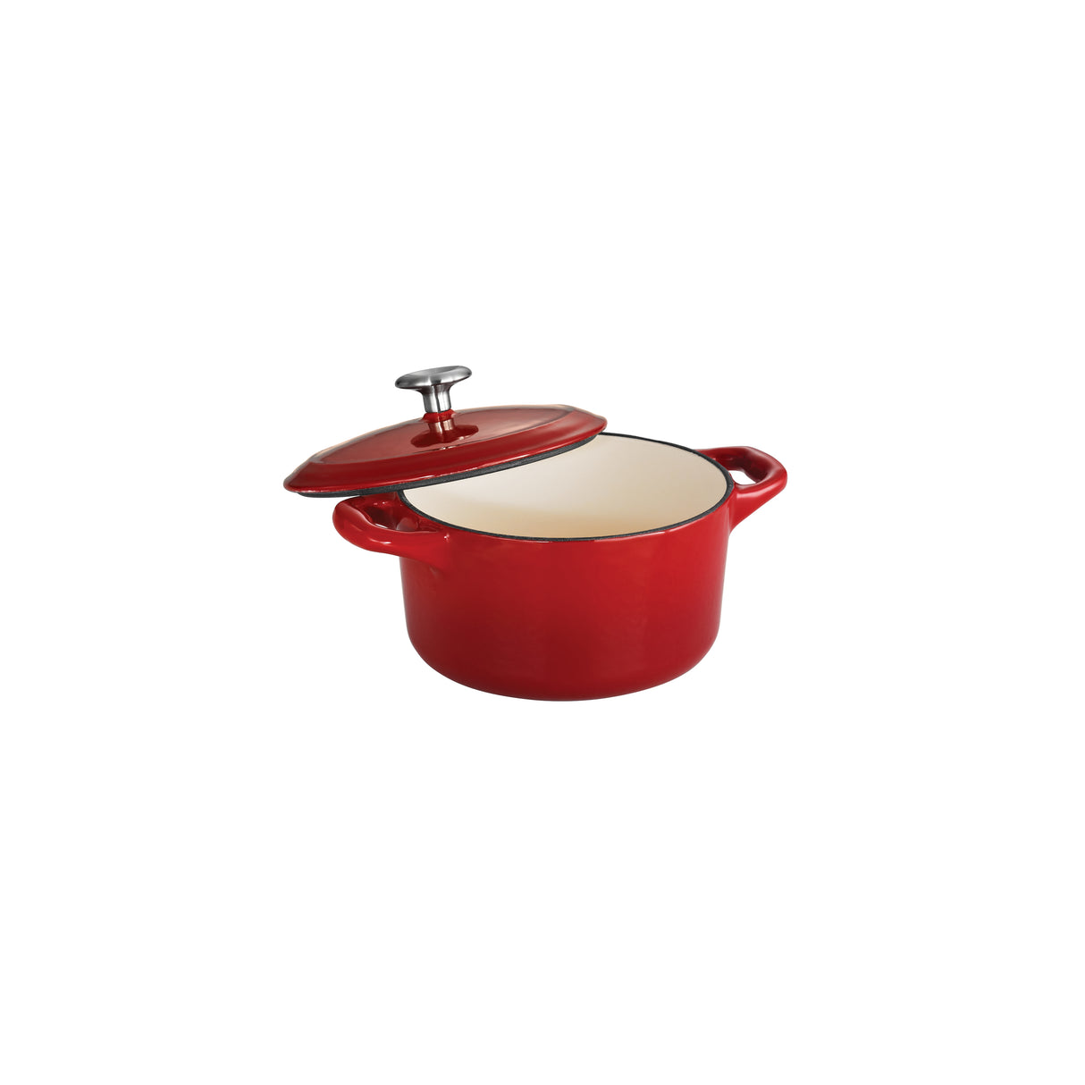Bestow 24 oz Enameled Cast-Iron Covered Small Cocotte - Gradated Red