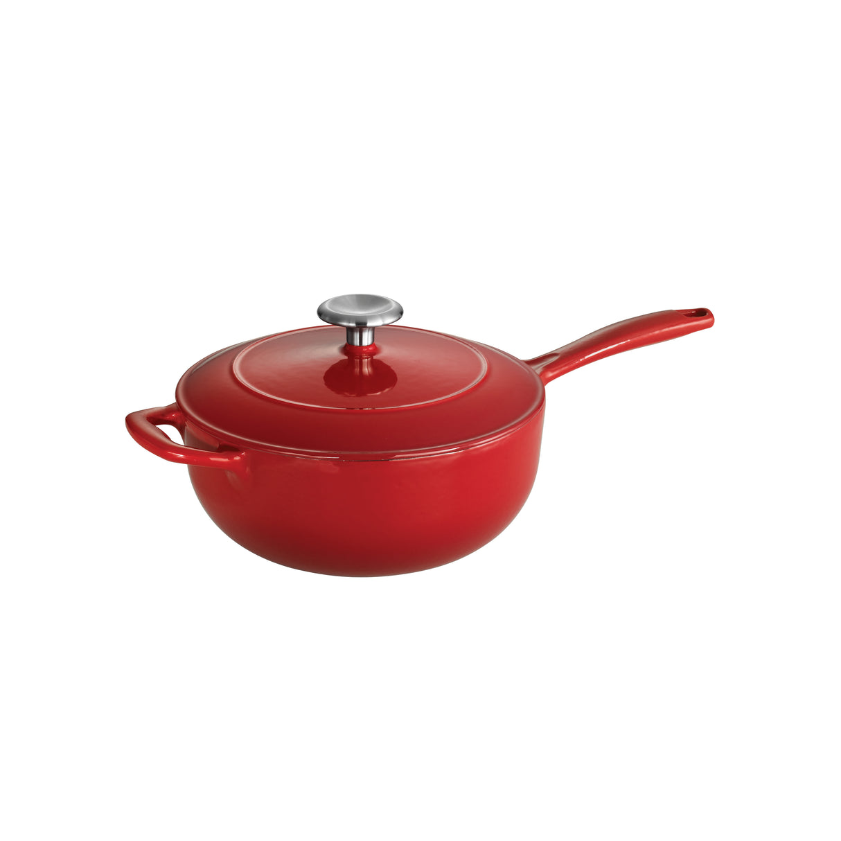 Bestow 3 Qt Enameled Cast-Iron Covered Saucier - Gradated Red