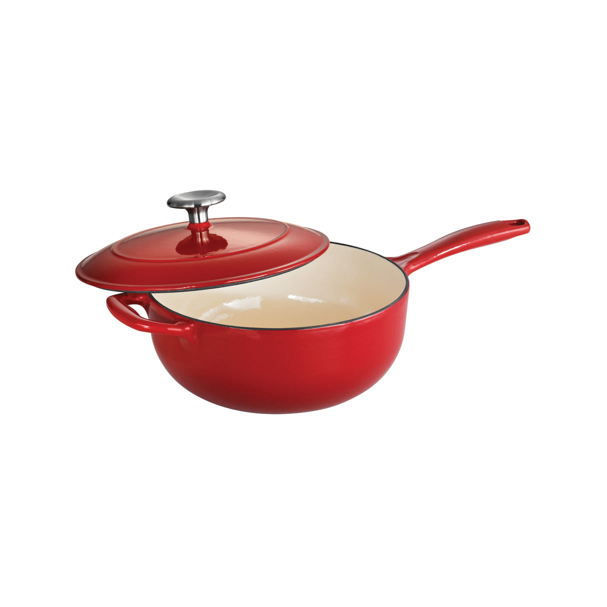 Bestow 3 Qt Enameled Cast-Iron Covered Saucier - Gradated Red