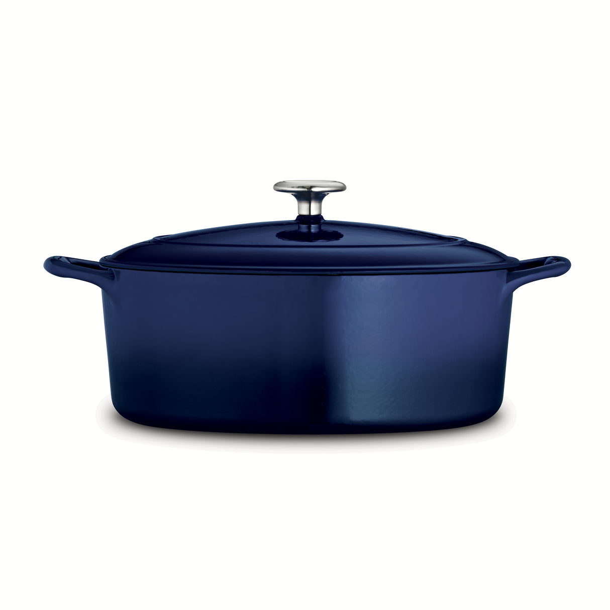 Bestow 5.5 Quart Enameled Cast-Iron Covered Oval Dutch Oven - Gradated Cobalt