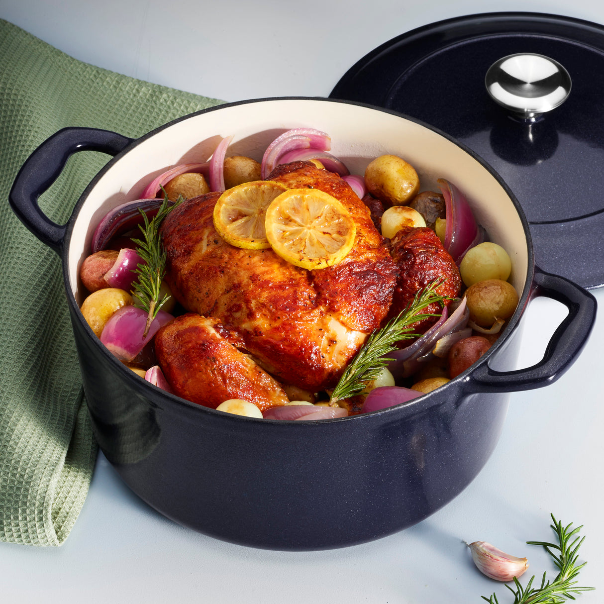 Bestow 5.5 Quart Enameled Cast Iron Covered Round Dutch Oven
