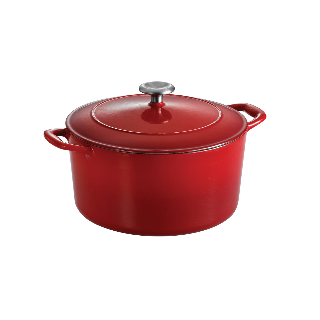 Bestow 6.5 Qt Enameled Cast-Iron Covered Round Dutch Oven - Gradated Red