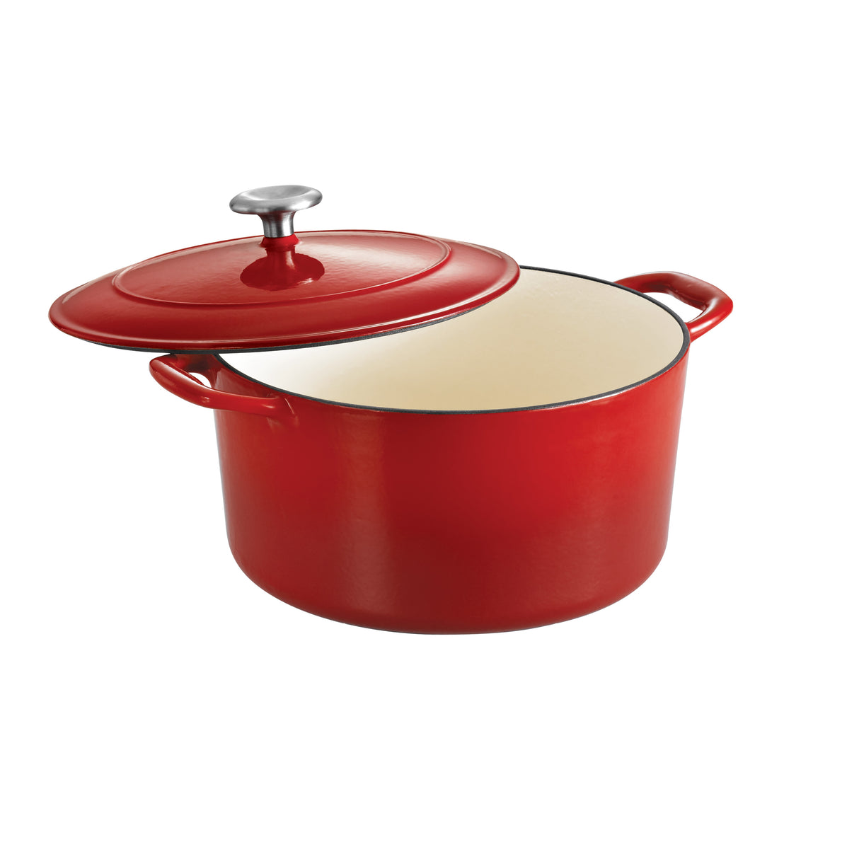 Bestow 6.5 Qt Enameled Cast-Iron Covered Round Dutch Oven - Gradated Red