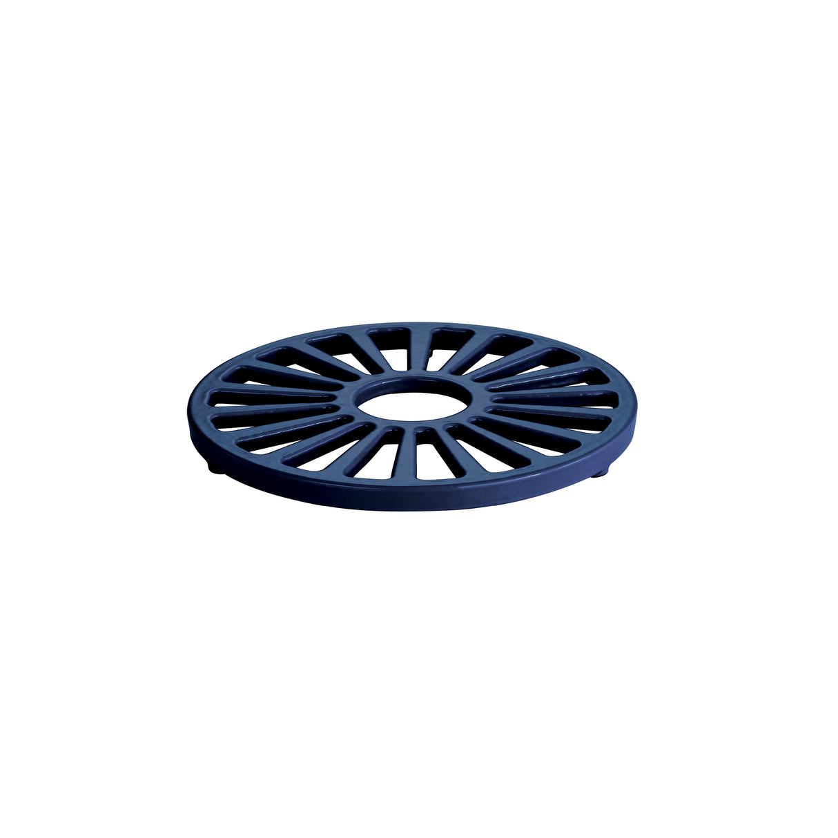Bestow 7 in Enameled Cast-Iron Round Trivet - Gradated Cobalt