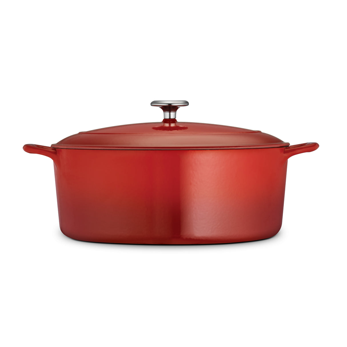 Bestow 7 Qt Enameled Cast-Iron Covered Oval Dutch Oven - Gradated Red