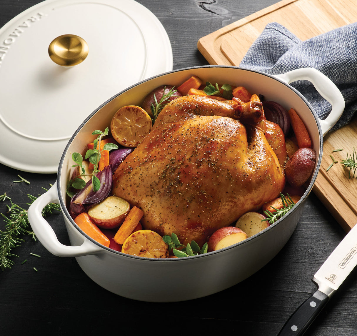 Bestow 7 Quart Enameled Cast-Iron Oval Dutch Oven