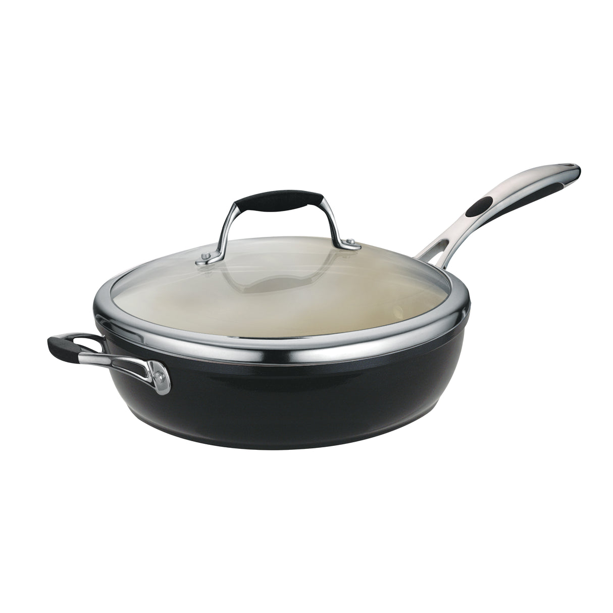 Ceramica Deluxe 11 Inch Ceramic Covered Deep Skillet - Black