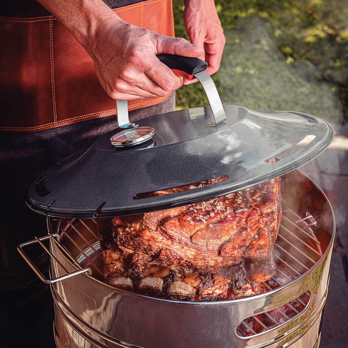 15.5 in Stainless Steel Round BBQ Charcoal Grill with Lid