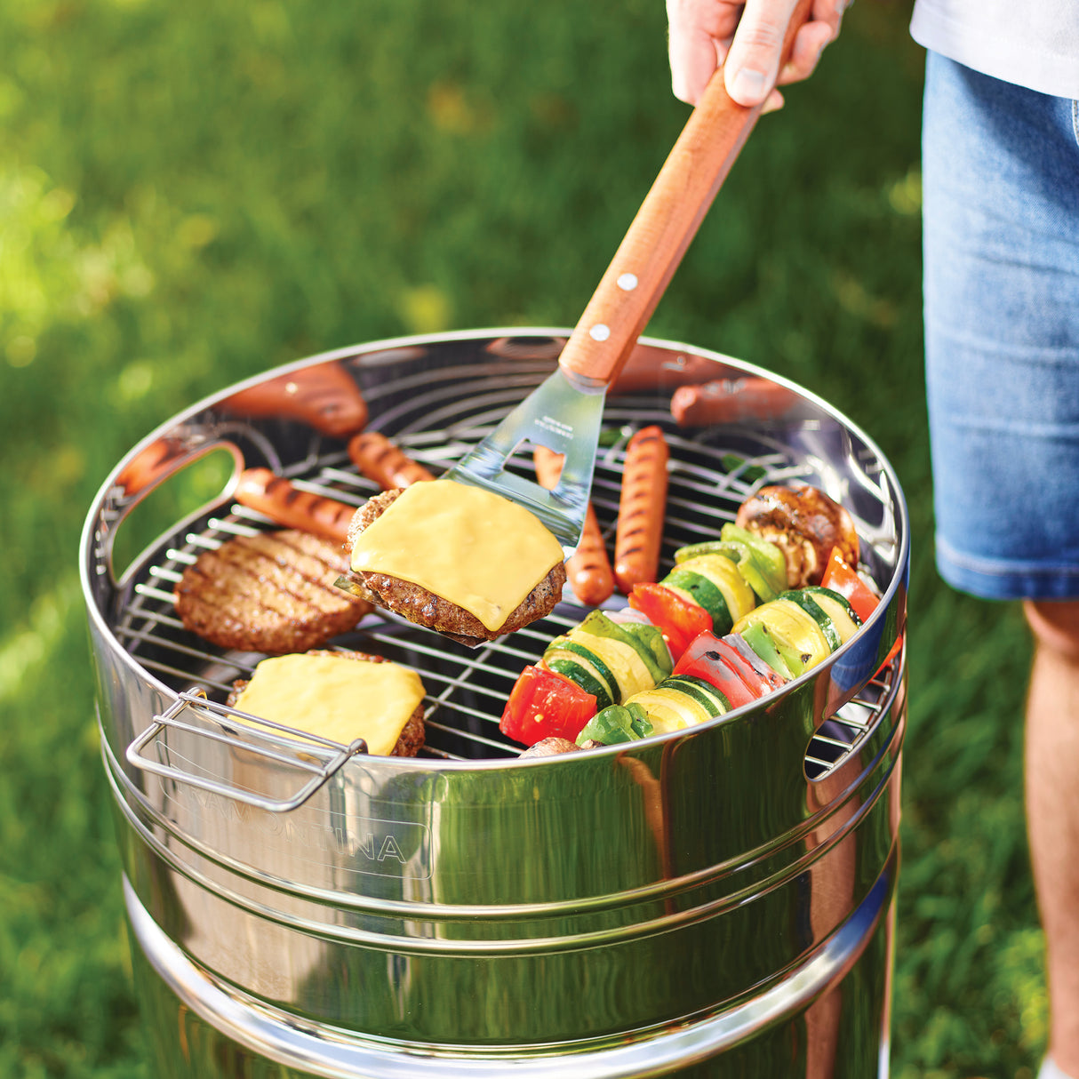 15.5 in Stainless Steel Round BBQ Charcoal Grill with Lid
