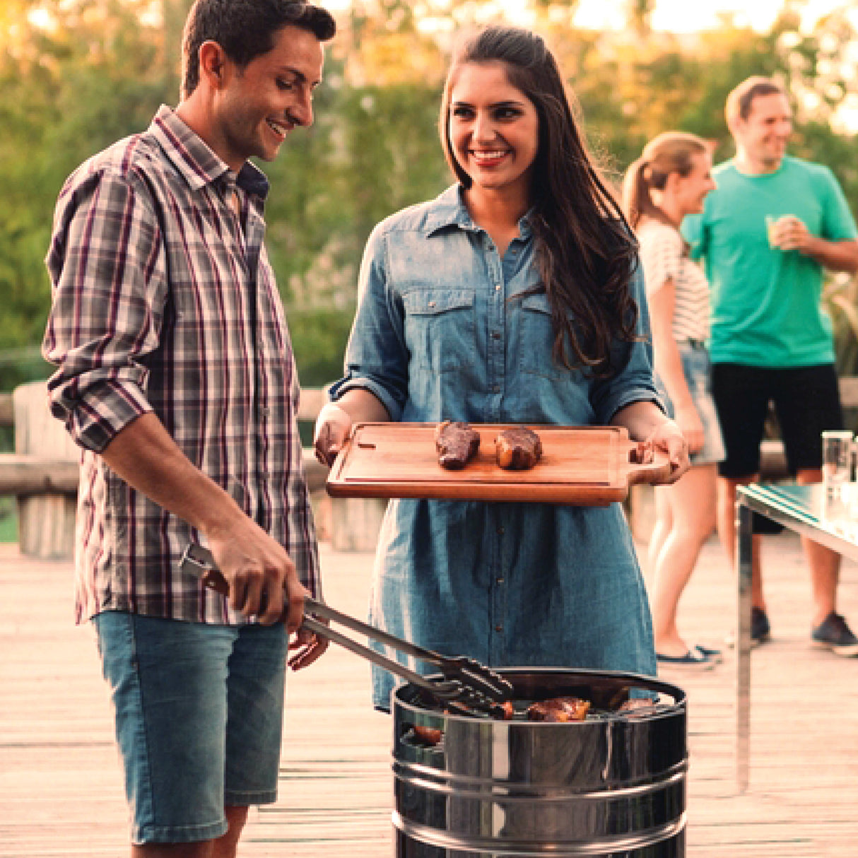 15.5 in Stainless Steel Round BBQ Charcoal Grill with Lid