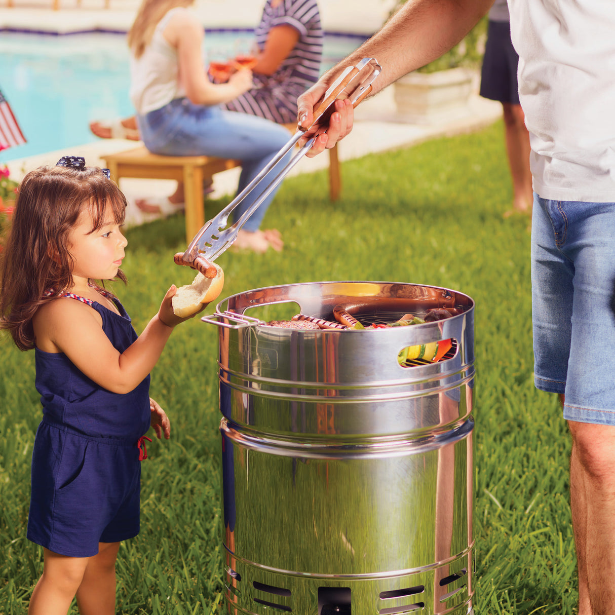 15.5 in Stainless Steel Round BBQ Charcoal Grill with Lid