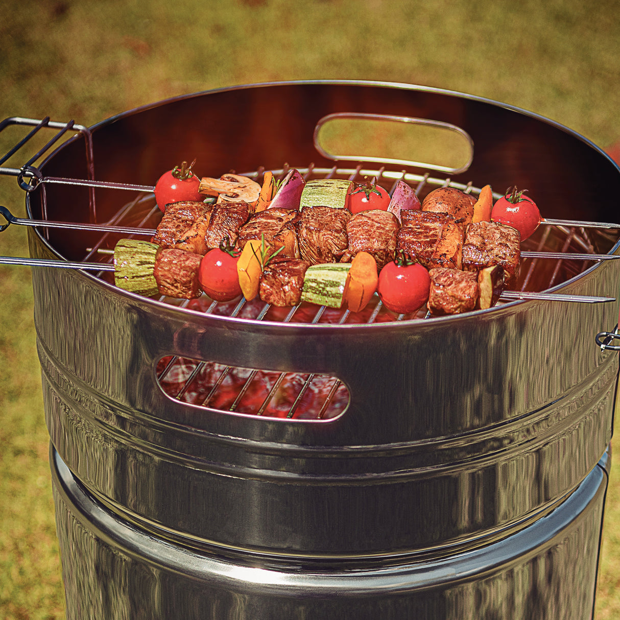 15.5 in Stainless Steel Round BBQ Charcoal Grill with Lid