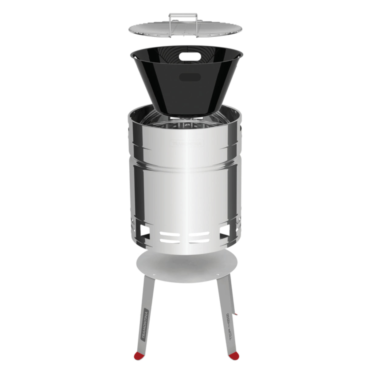 15.5 in Stainless Steel Round BBQ Charcoal Grill with Stand