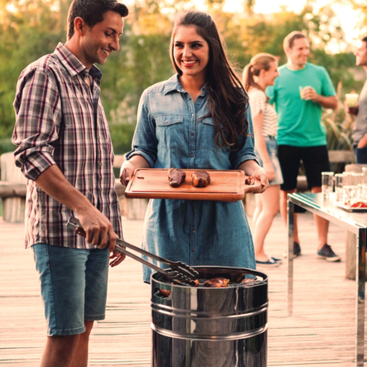 15.5 in Stainless Steel Round BBQ Charcoal Grill with Stand