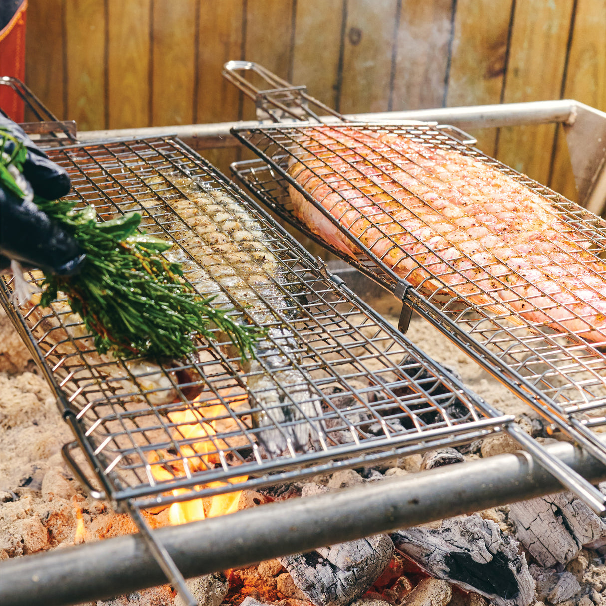 Churrasco BBQ Stainless Steel Flat Grill Basket