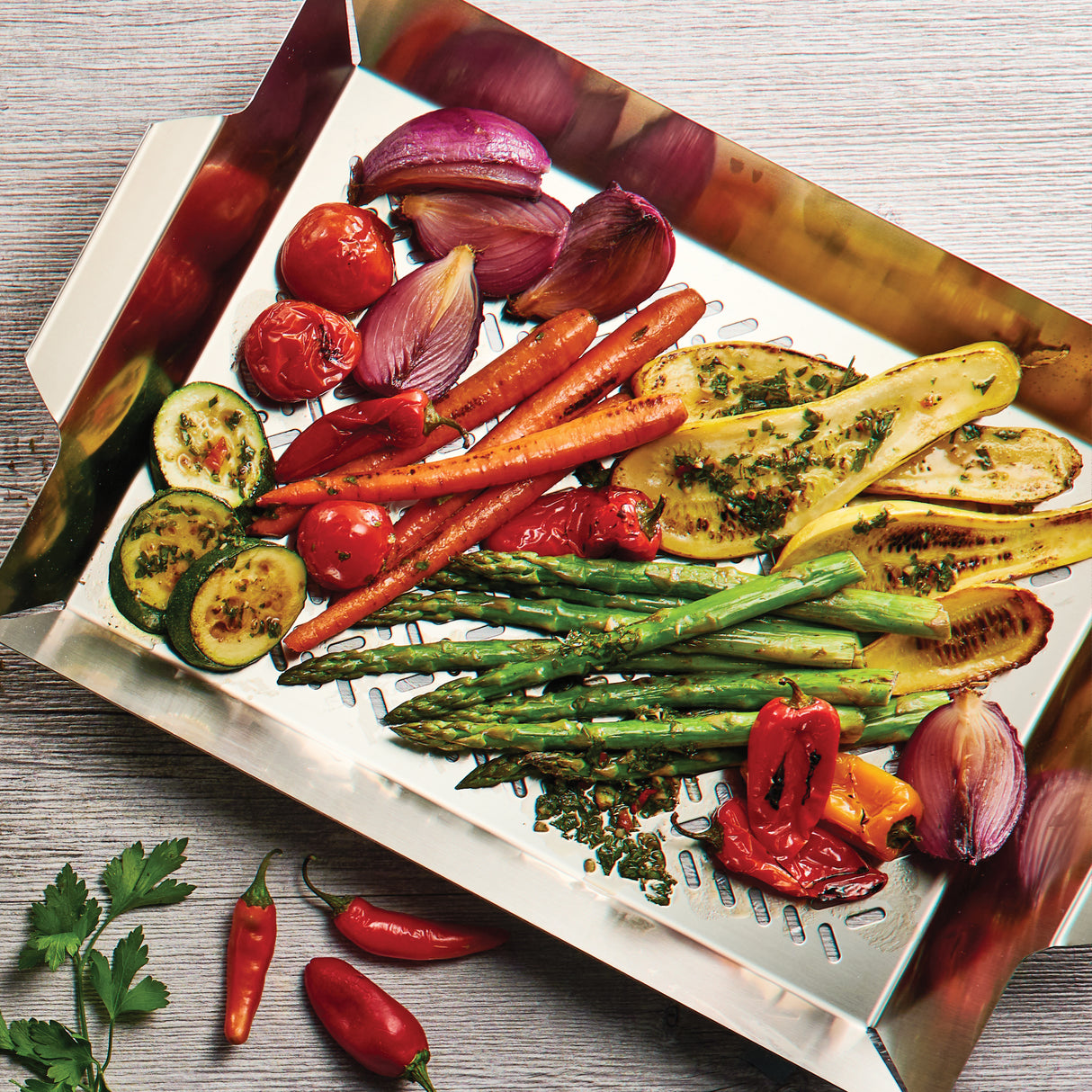 2 Piece Outdoor Roasting Grill Pan Set