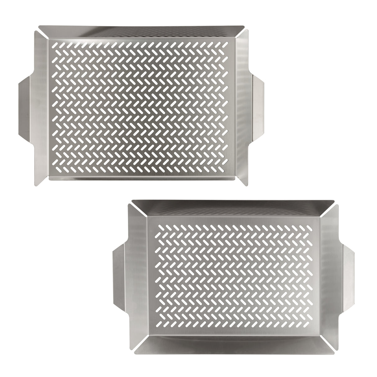 2 Piece Outdoor Roasting Grill Pan Set