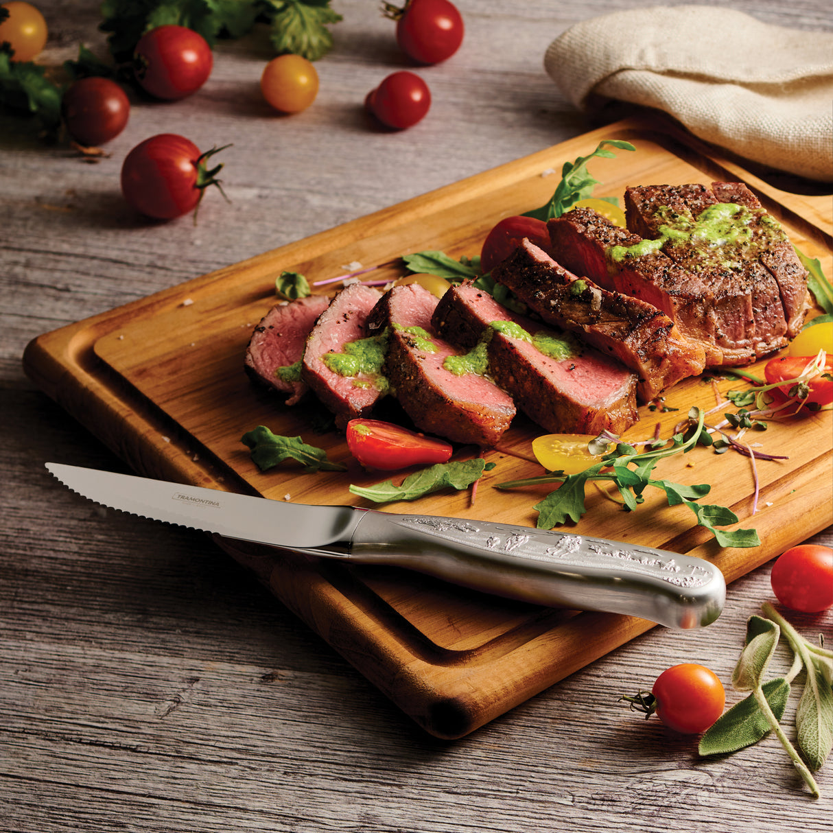 Churrasco BBQ 5 in Forged Embossed Steak Knife 4 Piece Set