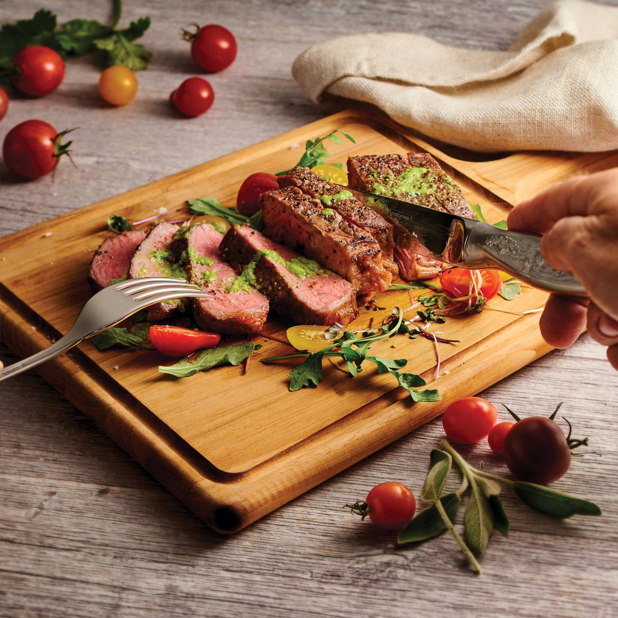 Churrasco BBQ 5 in Forged Embossed Steak Knife 4 Piece Set