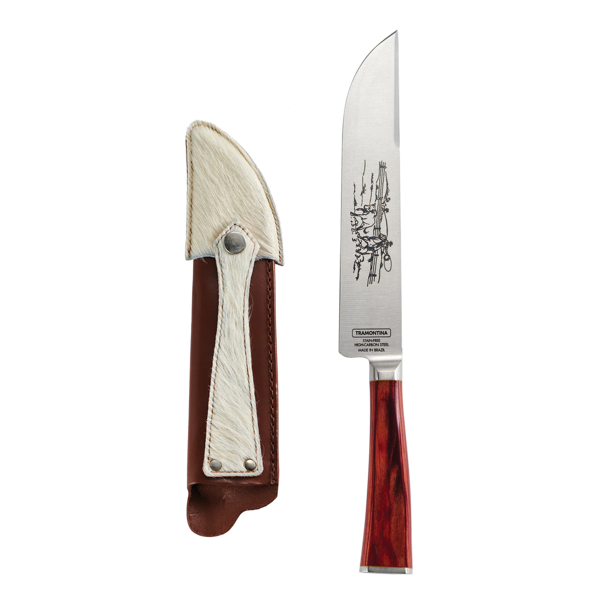 Churrasco BBQ 7 in Gaucho Style Knife with Leather Sheath