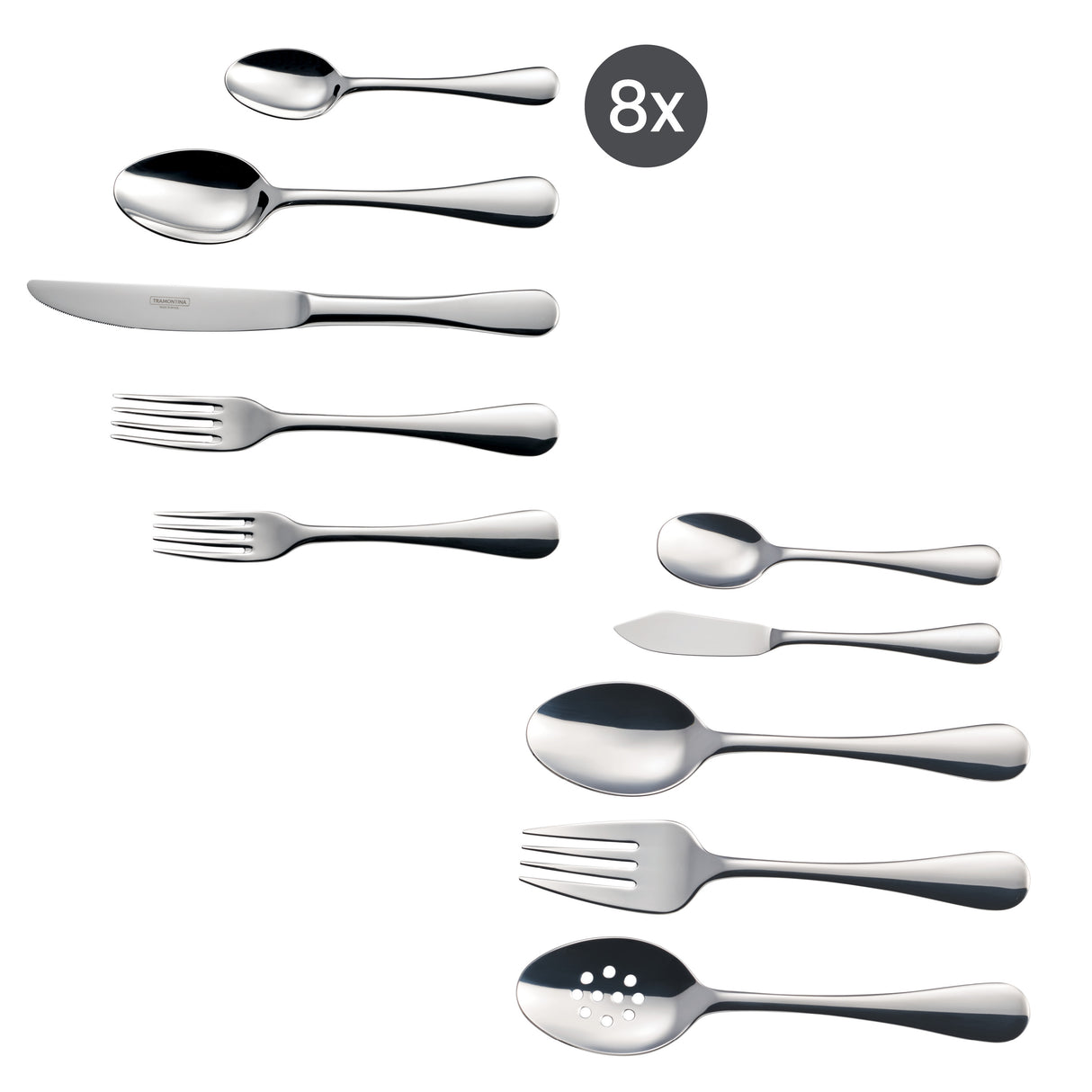 Classic 18/10 Stainless Steel 45 Piece Flatware Set