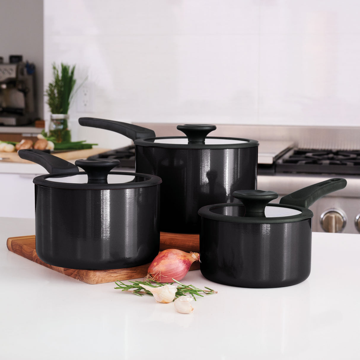 Nesting 6 Piece Nonstick Sauce Pan Set