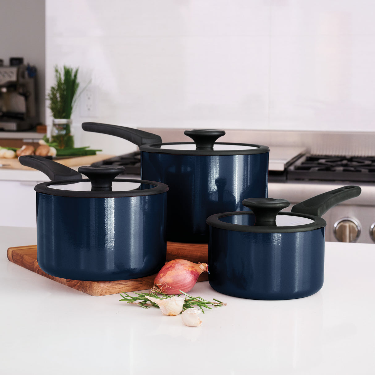 Nesting 6 Piece Nonstick Sauce Pan Set