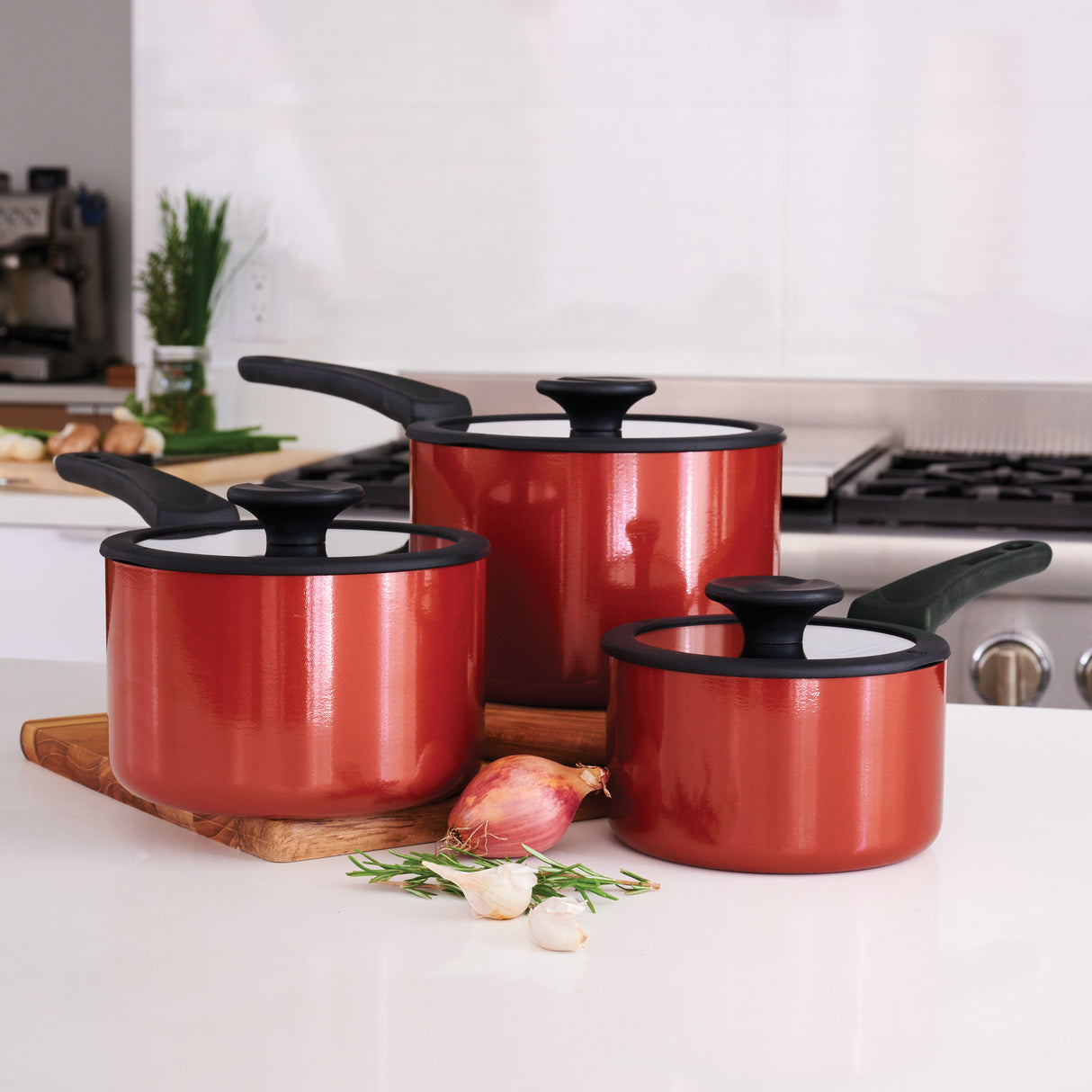 Nesting 6 Piece Nonstick Sauce Pan Set