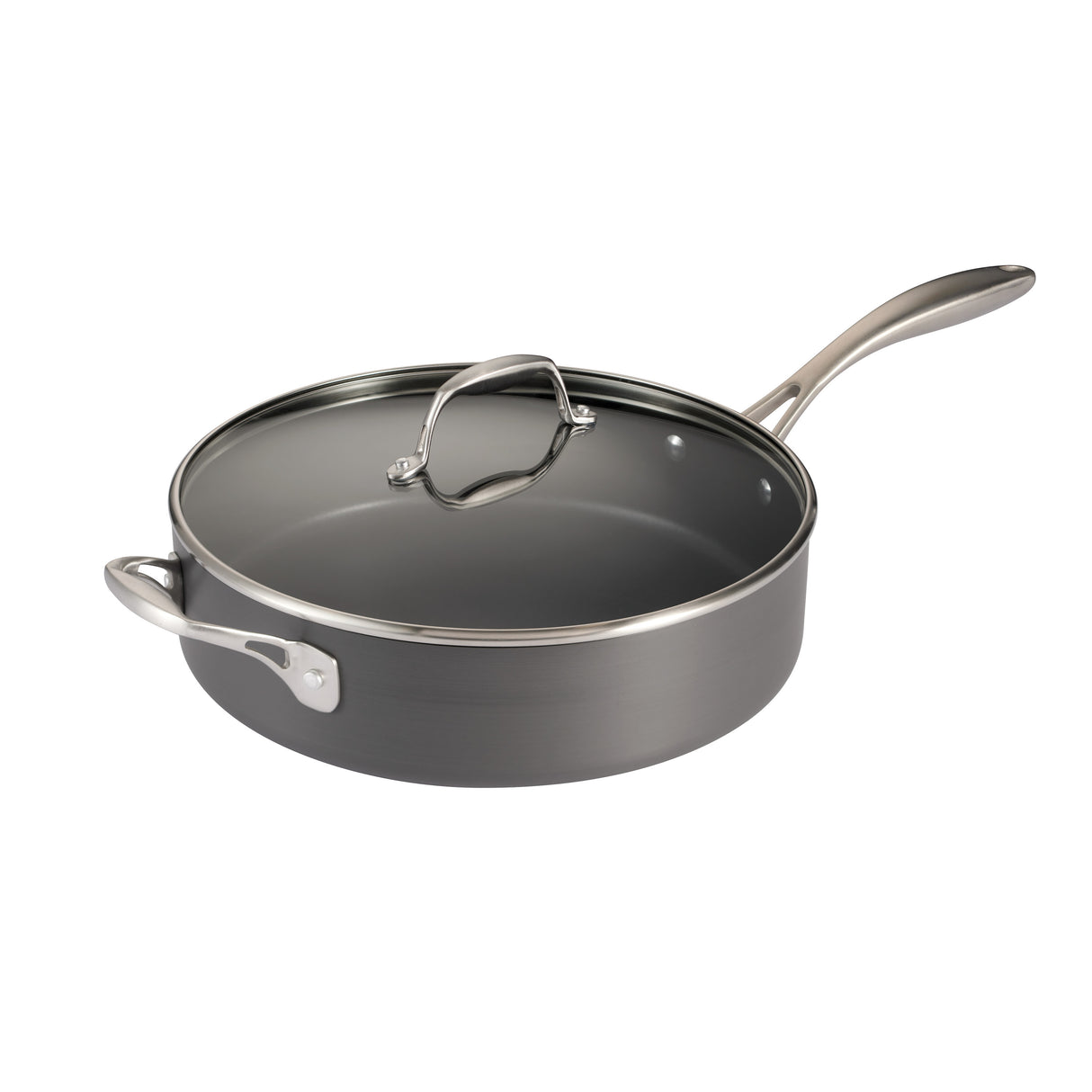 OnyxPro 5.5 Quart Hard Anodized Aluminum Covered Deep Saute Pan