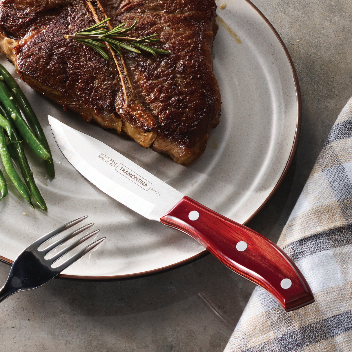 9 Piece 5 in Porterhouse Steak Knife Set with Multi-Purpose Block