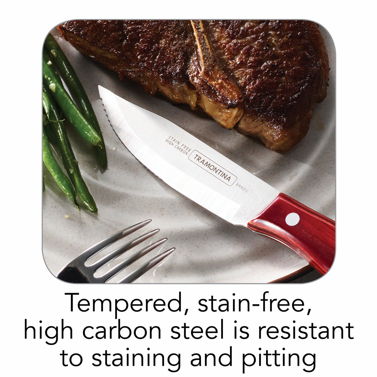 9 Piece 5 in Porterhouse Steak Knife Set with Multi-Purpose Block