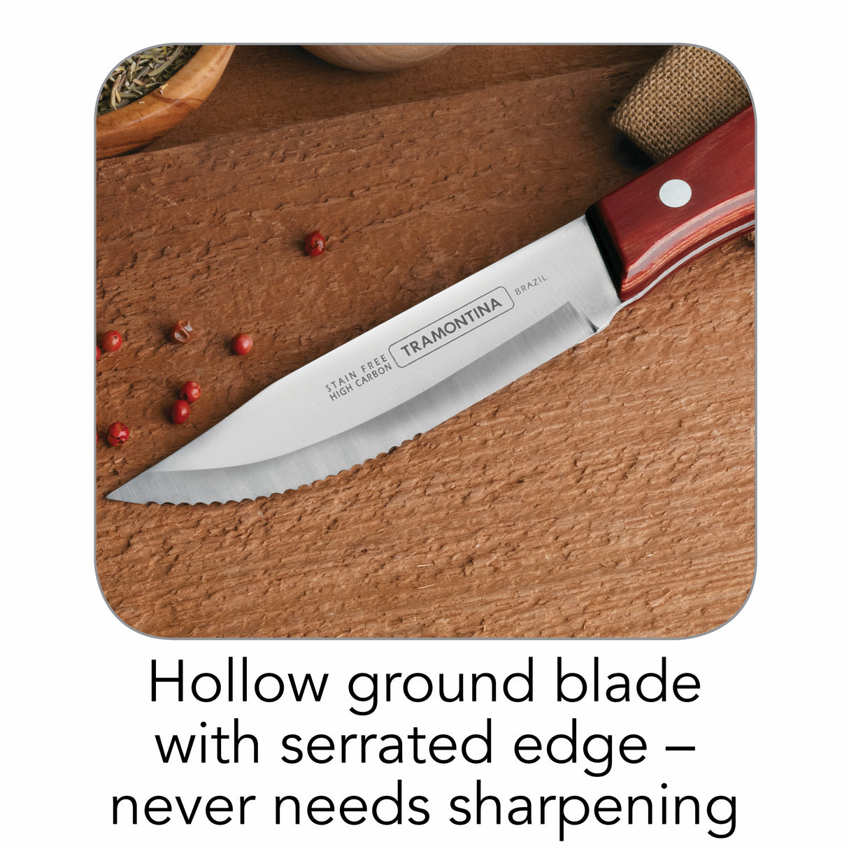 9 Piece 5 in Porterhouse Steak Knife Set with Multi-Purpose Block