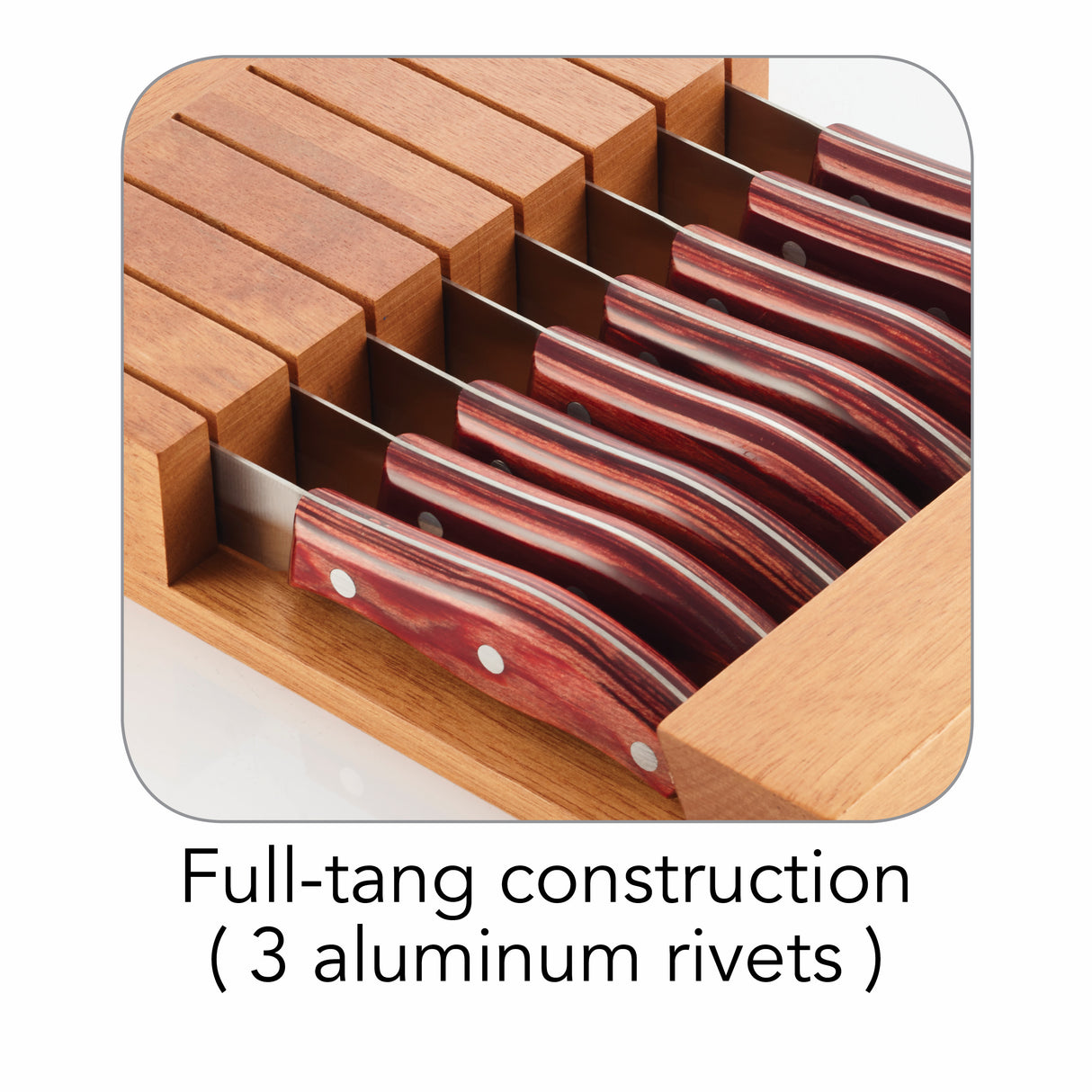 9 Piece 5 in Porterhouse Steak Knife Set with Multi-Purpose Block