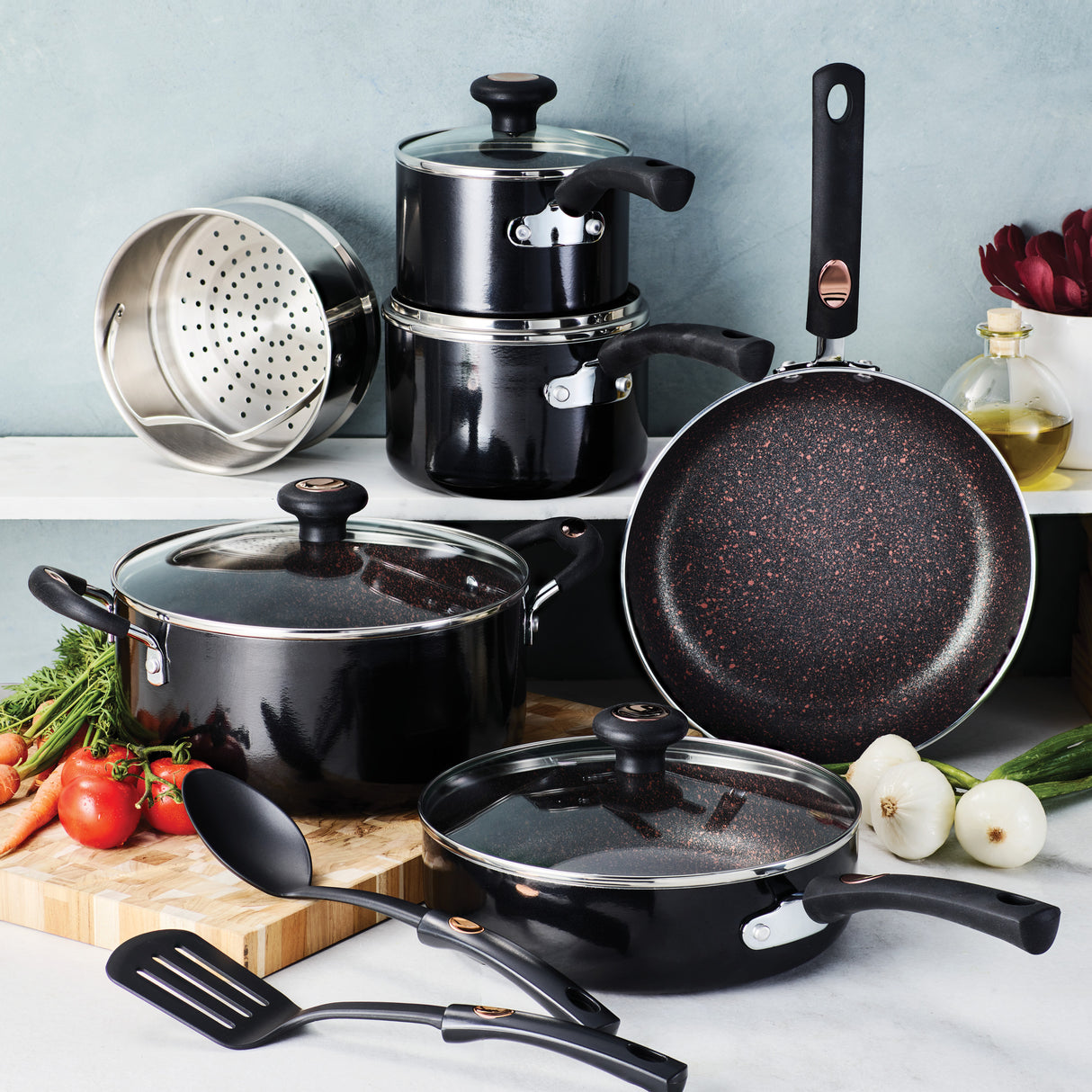 Pots & Pans 12 Piece Aluminum Nonstick Cookware Set