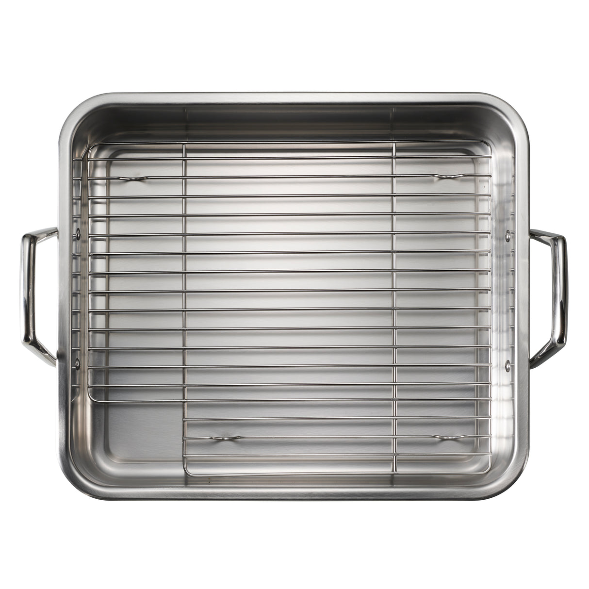 Prima 16.5 in Stainless Steel Deep Roasting Pan - Includes Basting Grill & V-Rack