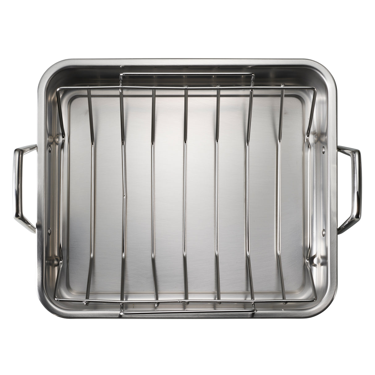 Prima 16.5 in Stainless Steel Deep Roasting Pan - Includes Basting Grill & V-Rack