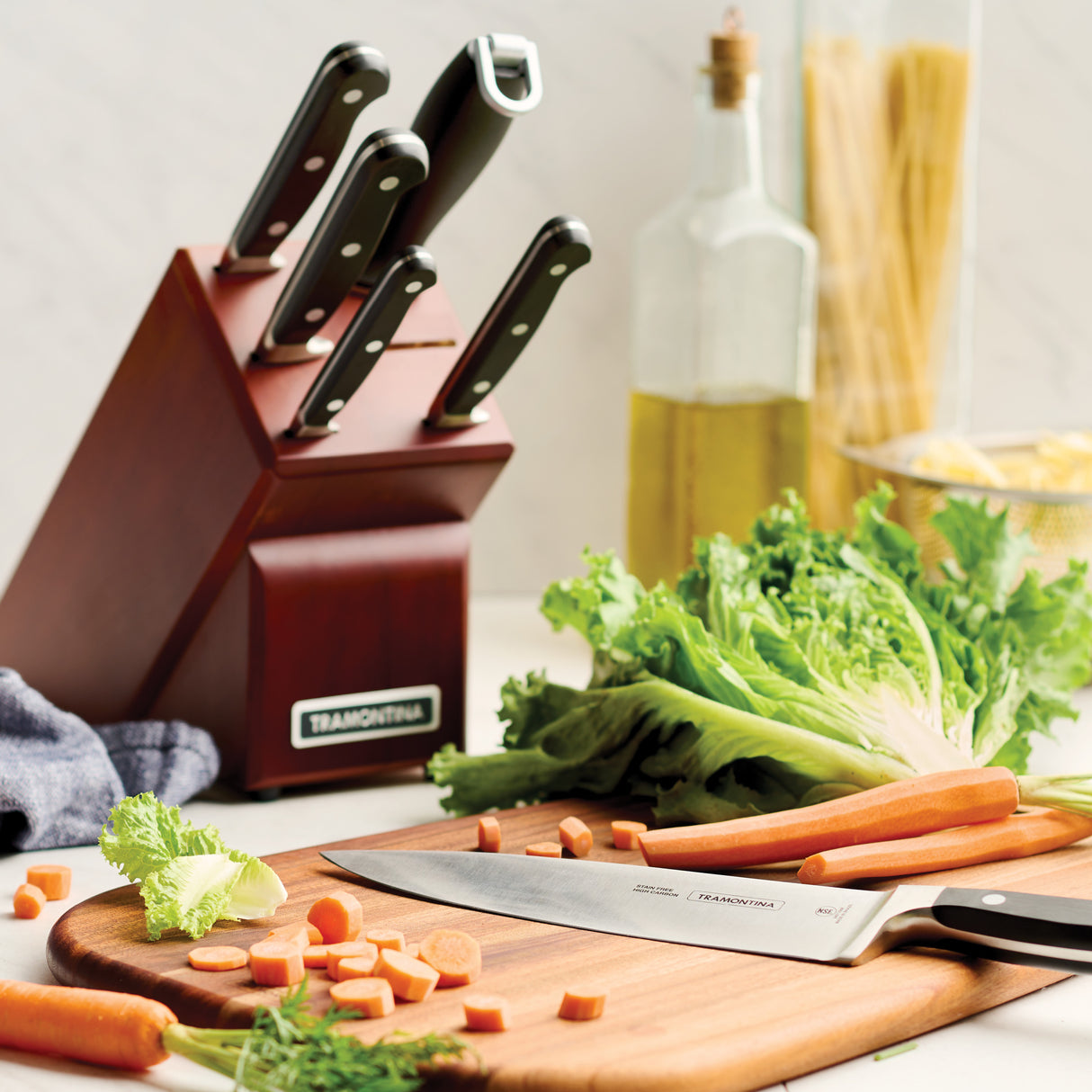 Professional Forged 7 Piece Knife Set with Hardwood Counter Block