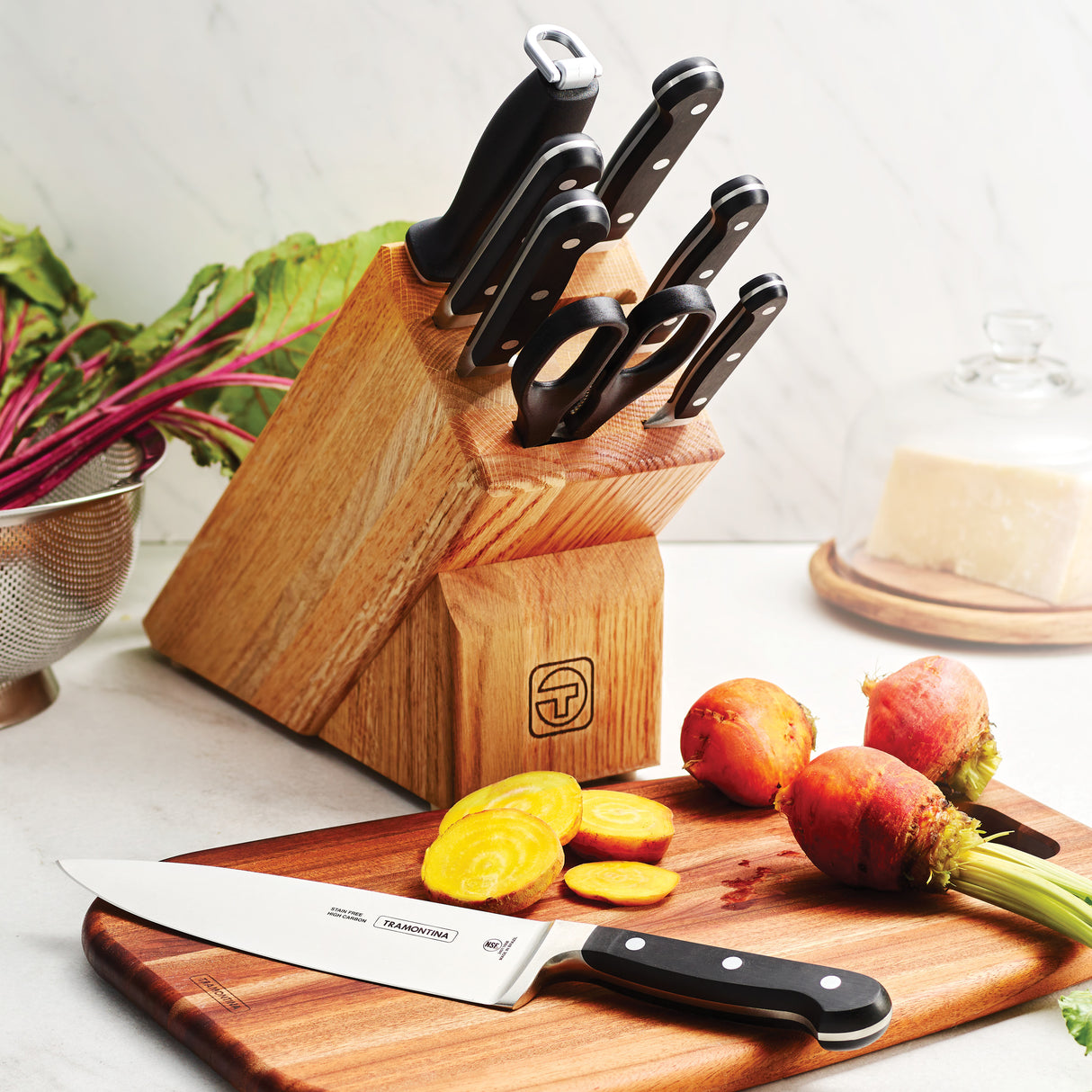 Professional Forged 9 Piece Cutlery Set with Hardwood Counter Block