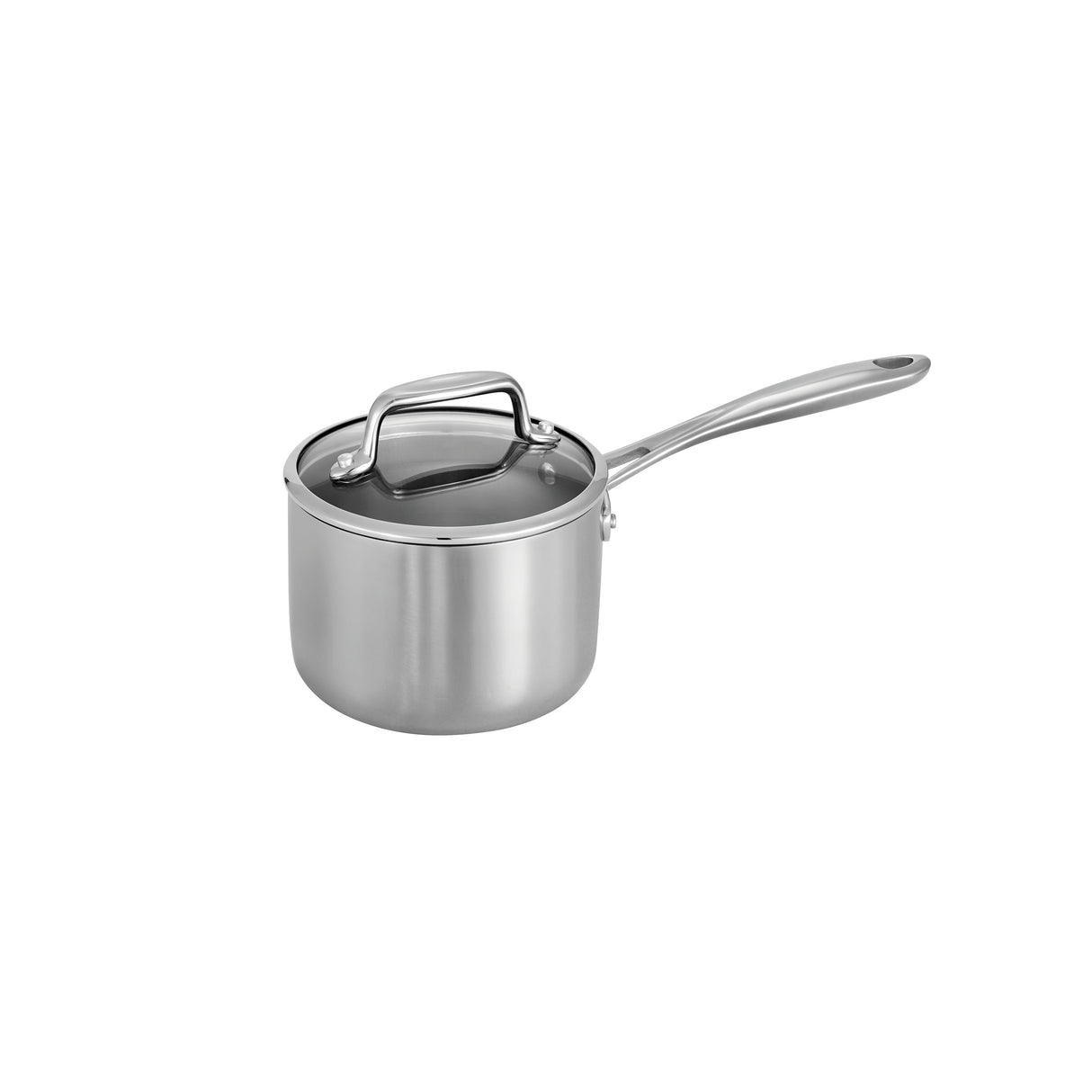 Tri-Ply Clad Covered Stainless Steel Covered Sauce Pan - Glass Lid