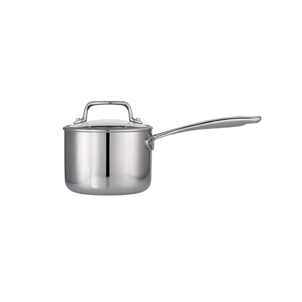 Tri-Ply Clad Covered Stainless Steel Covered Sauce Pan - Glass Lid