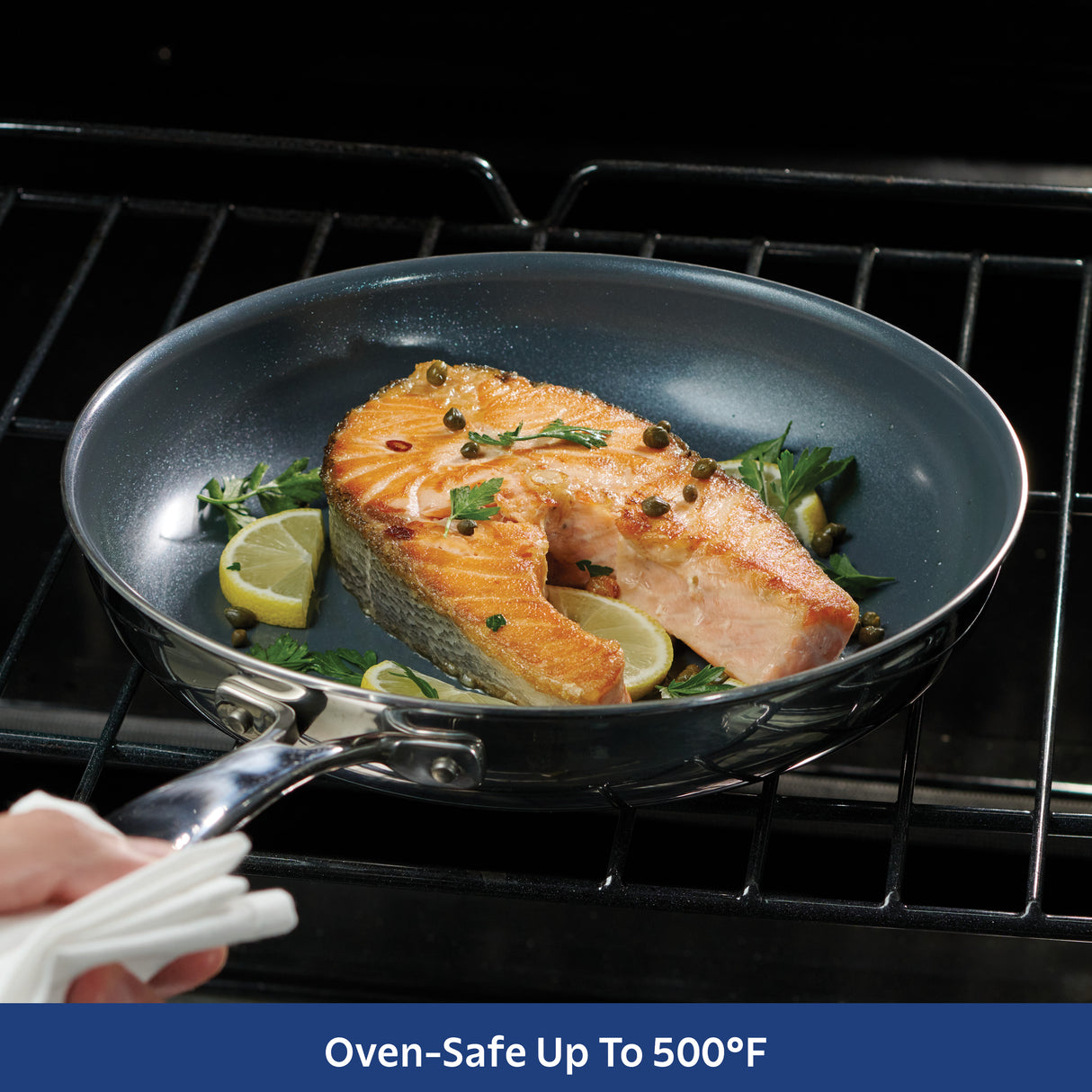 Tri-Ply Clad Stainless Steel Ceramic Nonstick Fry Pan