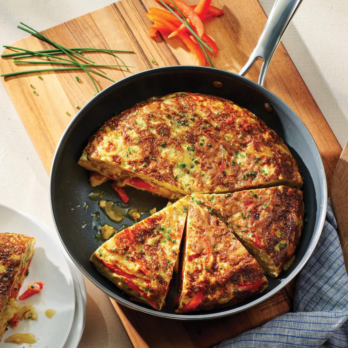 Tri-Ply Clad Stainless Steel Ceramic Nonstick Fry Pan