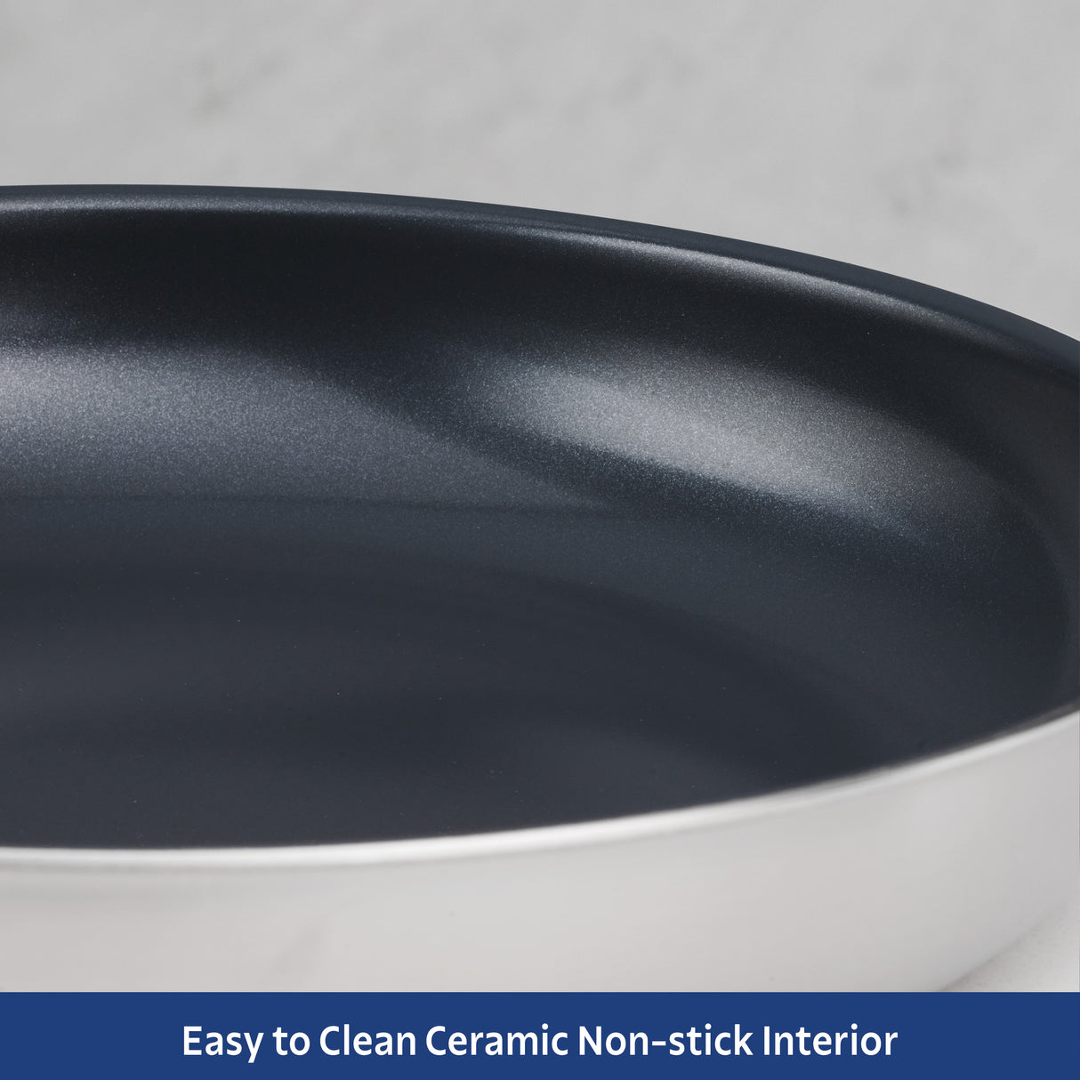 Tri-Ply Clad Stainless Steel Ceramic Nonstick Fry Pan