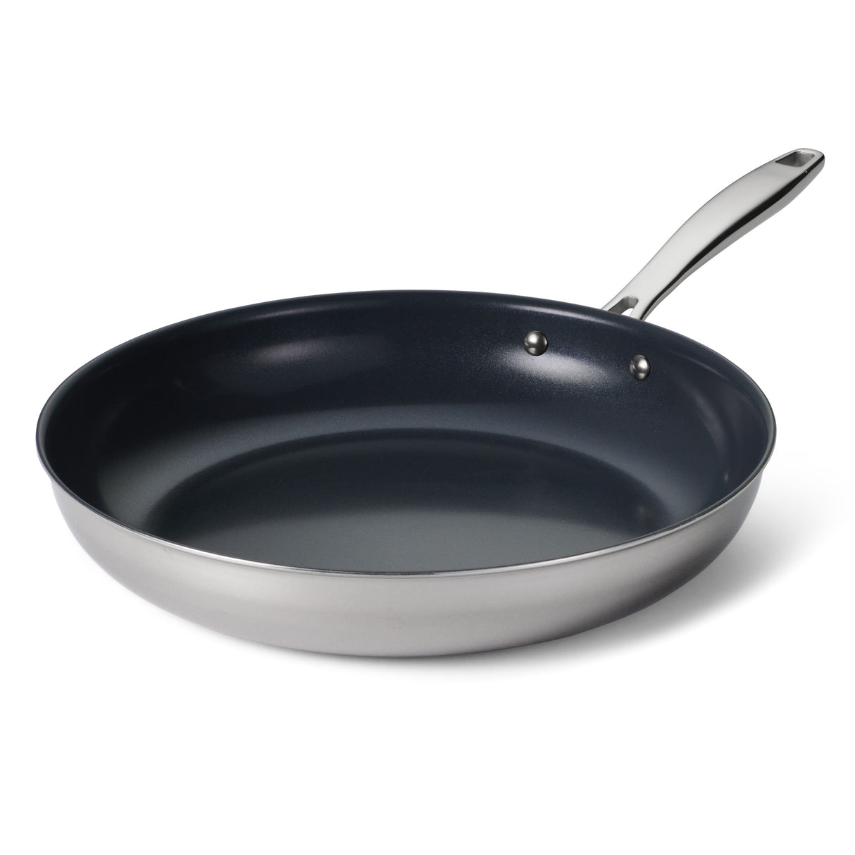 Tri-Ply Clad Stainless Steel Ceramic Nonstick Fry Pan