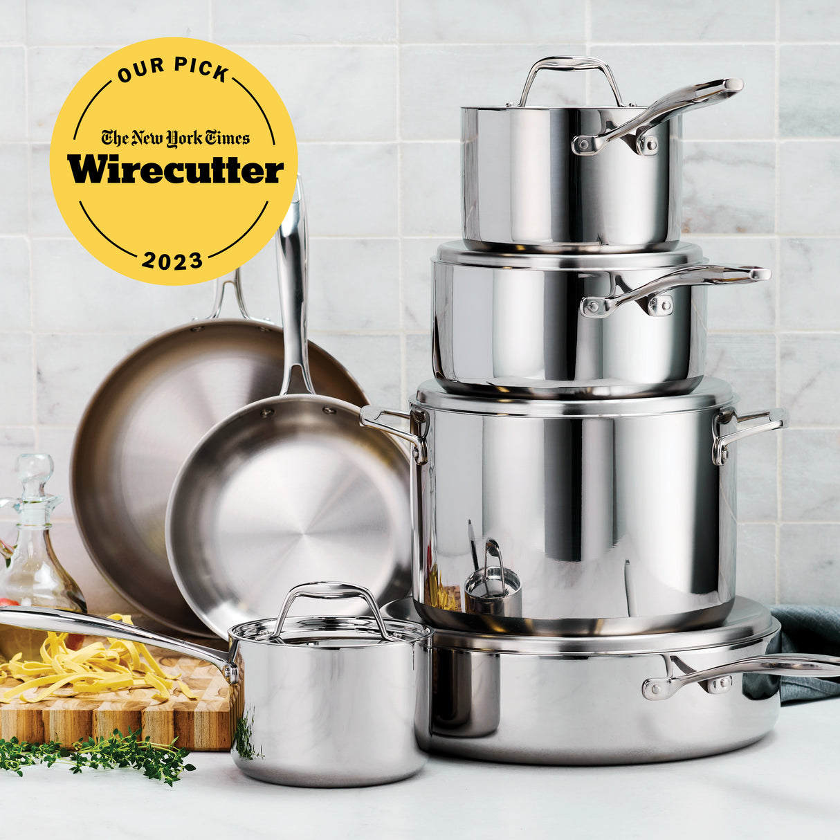 Signature Tri-Ply Clad Stainless Steel Cookware Set