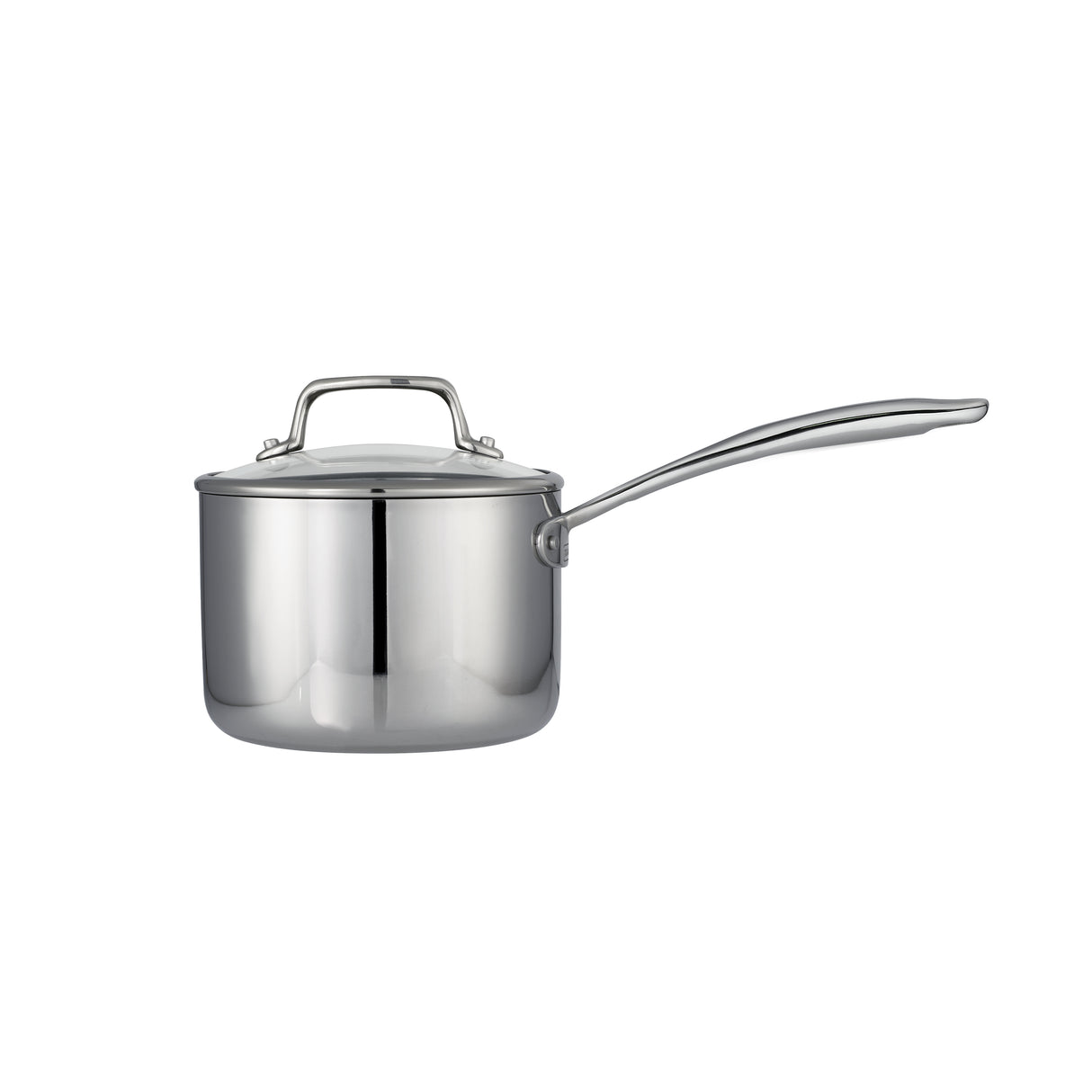 Tri-Ply Clad Covered Stainless Steel Covered Sauce Pan - Glass Lid