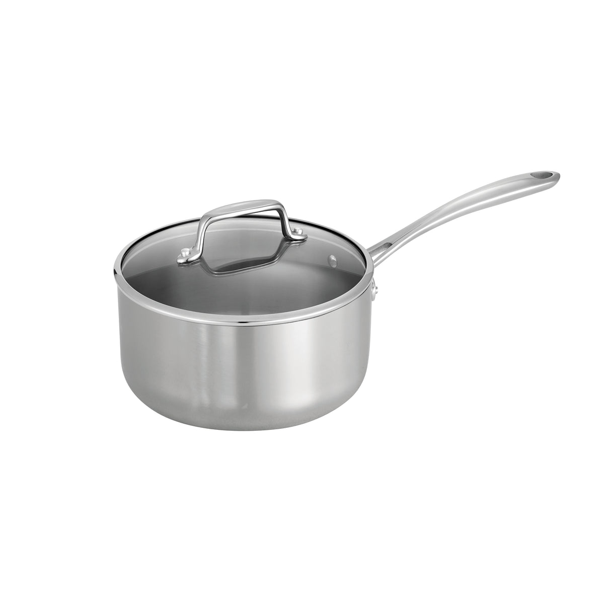 Tri-Ply Clad Covered Stainless Steel Covered Sauce Pan - Glass Lid