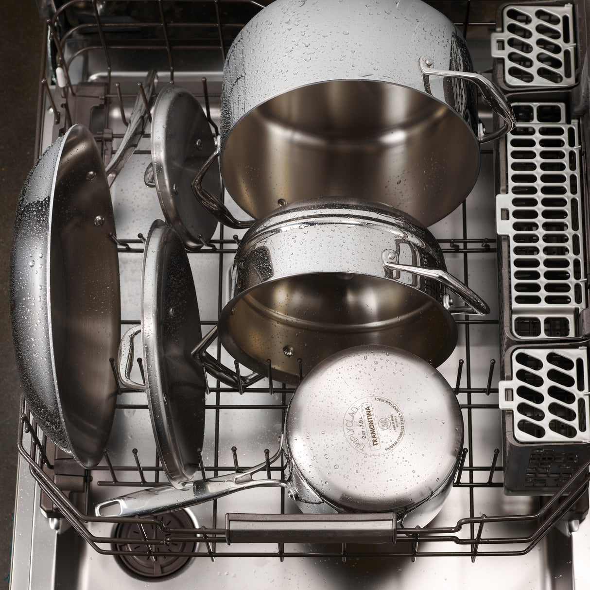 Tri-Ply Clad Stainless Steel Covered Sauce Pan